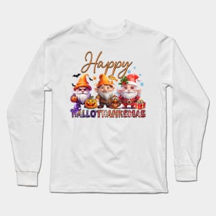 Happy Hallothanksmas Gnomes #2 Long Sleeve T-Shirt